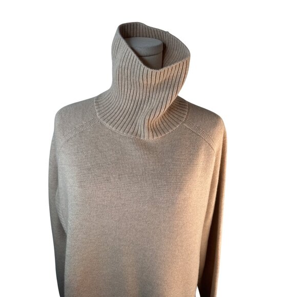 Tara Jarmon Medium Beige Merino Wool Blend Turtleneck Sweater - Picture 12 of 16